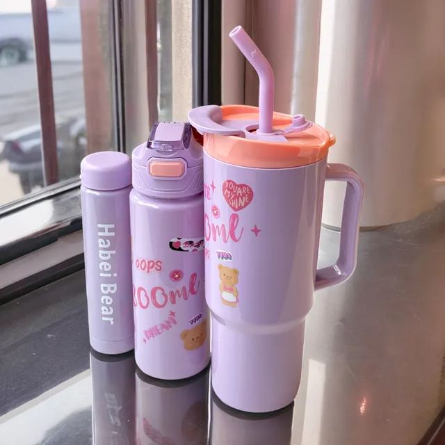 3-In-1 Habei Bear Water Bottle Set, chithunzi 4