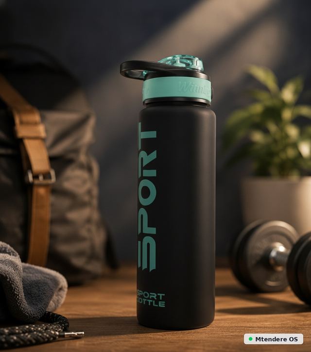 Durable Black Teal Sport Bottle