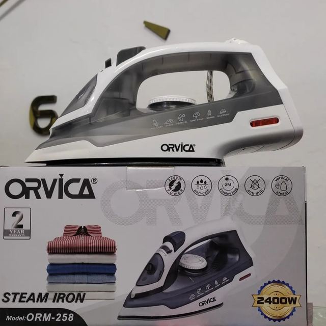 Orvica Electric Steam Iron - White Grey
