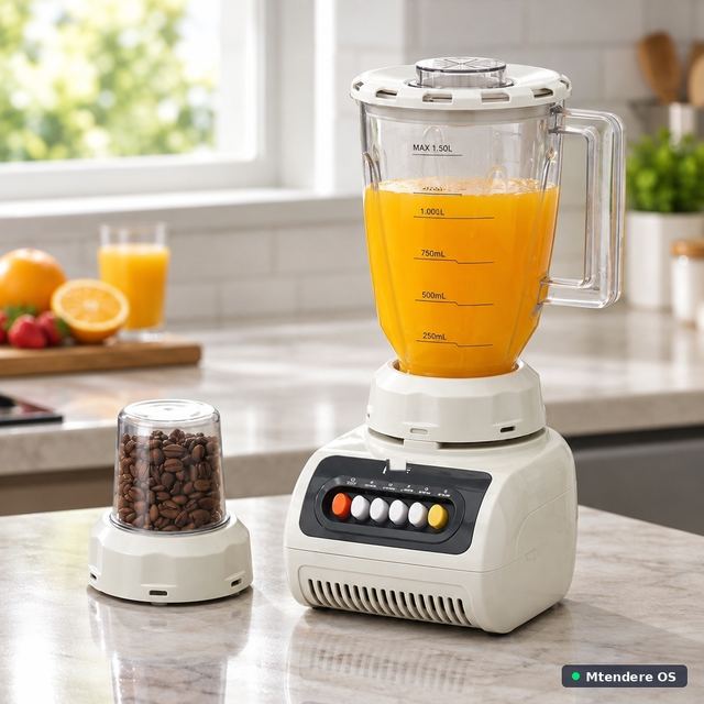 Plastic Blender with Grinder Cup
